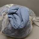 Andency Queen Size Comforter Set 7 Piece Grayish Blue - Bed in a Bag Queen Boho Lightweight Fluffy Tufted Bedding Sets with Comforter, Sheets, Pillowcases & Shams (Queen (90"x90"))