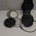 Baker's Friend 4 in 1 Mini Waffle Maker with Removable Plates, A Set of Mini Pancake Maker, Mini Donut Maker, Mini Heart Shape Waffle Maker and Small Waffle Maker, Recipe Included, Graphite, Compact