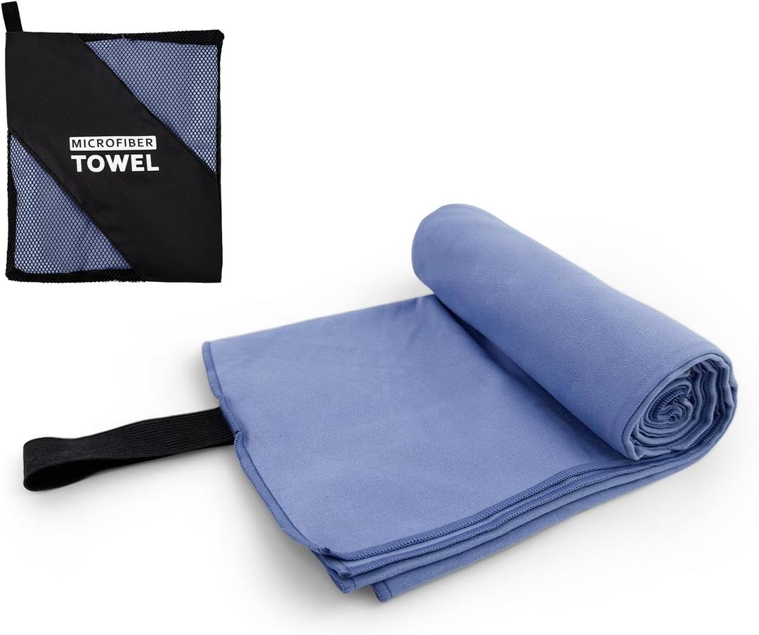 Yaozoon Camping Towel L Size Microfiber Quick Dry Lightweight for Travel Body Swimming Pool Beach Hiking Hot Yoga Mat Towels(Navy Blue, 1 Pack L)