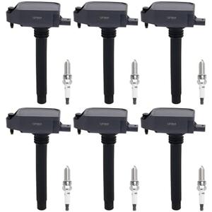 muge racing UF807 Ignition Coil Pack and Iridium Spark Plugs Compatible with Chrysler Pacifica 3.6L, Voyager 3.6L, Dodge Durango 3.6L, Jeep Grand Cherokee 3.6L, Wrangler 3.6L, Replace# 68223569AB