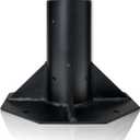 Outdoor Light Post Base for 3 inch Surface Mount Post, Heavy Duty Metal Flange Anchor Base, Black Pier Mount Adapter with Accessories, Used for Patio Outside Deck Yard Home Lawn (10-inch mount base)
