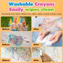 Crayons for Toddlers Washable, 24 Colors Non Toxic Jumbo Gel Crayons for Toddlers 1-3 and Kids ages 4-8, Adult Coloring journaling, Silky Smooth Art Supplies for Preschool, Ideal Gift for Girls