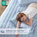 Intelligent Design Bow Embroidered Ruffle Blue Queen Quilt Set, 3pc | Bedding Full Size, Girls Bedroom, Cottagecore, Reversible, Down Alternative, Ultra Soft, All-Season, Lightweight