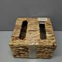 StorageWorks Garbage Bag Dispenser with Lid, Wall Mount Water Hyacinth Plastic Bag Holder for Kitchen, Cabinet, Countertop, 2 Slots