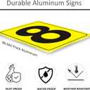 Number Sign 8 for Tennis Court, Numbered Sign for Parking Lots and Public Spaces, 12x8 inches Weatherproof and Easy to Install Metal Signs