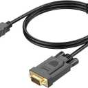 HDMI to VGA Cable 3FT, Computer HDMI to VGA Monitor Cord (Male to Male) Compatible for Raspberry Pi, Roku, Computer, Desktop, Laptop, PC, Monitor, Projector, HDTV and More-NOT Bidirectional