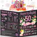 50th Birthday Card for Women,Jumbo Pop Up 50th Birthday Cards for Her Friend,Back In 1976 Happy 50 Year Old Birthday Decorations for Wife Daughter Mom Funny Birthday Gifts,Rose Gold