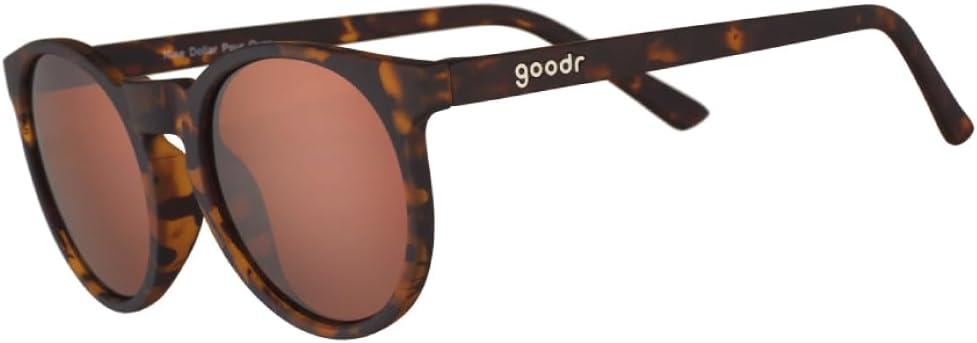 goodr Nine Dollar Pour Over Polarized Round Sunglasses for Men & Women, Small Sized (Circle G), Brown Translucent Frames with Brown Non-Reflective Lens, UV400 Protection, No Slip, No Bounce