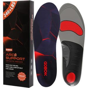 240+Ibs Plantar Fasciitis Insoles,High Arch Support Inserts for Men Women,Heavy Duty Support for Orthotics Inserts,Flat Feet Insoles,Pain Relief,Black (M(Men 9-10.5/Wmoen 10-11.5))