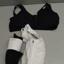 WANAYOU Sports Bra, Zip Front Closure, Wireless, Padded, U Back, Workout, Gym, Yoga, Seamless, Black/Beige/White, M