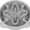 Slow Feeder Dog Bowls Medium Breed, Dog Food Bowl Medium Anti-Choking Bloat Stop Puzzle Healthy Eating Bowl (Gray, 2 Cup)