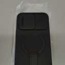 SURITCH for iPhone 14 Pro Max Case with Magnetic Camera Slide Cover and Adjustable Kickstand, Compatible with MagSafe, Shockproof Bumper Case Slim Protective Cover 6.7 Inch, Black