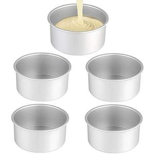 5Pack 5 Inch X 2 Inch Cake Pan, mini cake pan, round aluminum cake pan, used for family gatherings to bake mini cake pizza, quiche