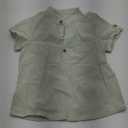 Boys Short Sleeve Henley Shirt Button Up Linen Cotton Dress Shirts Tees Tops with One Pocket (5-6 Years, Green)