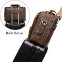 Business Travel Briefcase Genuine Leather Duffel Bags for Men Laptop Bag fits 15.6 inches Laptop, Coffee