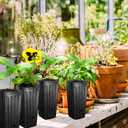 RunNico 50pcs Plastic Deep Plant Nursery Pots,11.8Tall Tree Pots,Black Deep Seedling Container Pots with Drainage Holes for Indoor Outdoor Gardening (3.9" Wx11.8 H)