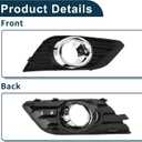 Fog Light Grill for Buick Encore 2013-2016 No.95470235 Front Right Front Lower Bumper Fog Light Cover Inserts Black,Silver Tone 1 Pc