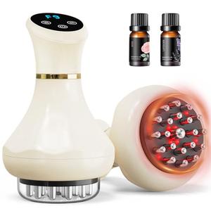 swancode Lymphatic Drainage Massager & Handheld Body Sculpting Machine for Legs, Arms, Belly & Body Massage, Anti Cellulite Massage Tool with Red-Light, 9-Level Heat & Vibration for Relaxation