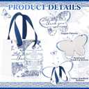 Kolldenn 50 Pack Small Blue Chinoiserie Wedding Gift Bags Bulk Something Blue and White Floral Thank You Gift Bags with Handles Cards for Wedding Bridal Shower Birthday Bachelorette Party