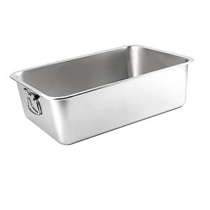 Stainless Steel Cat Rabbit Litter Box Rounded Corners Versatile Rustproof Smooth Surface Scratchproof Kitten Toilet (40x30x15cm w Handle), Pack Of 2