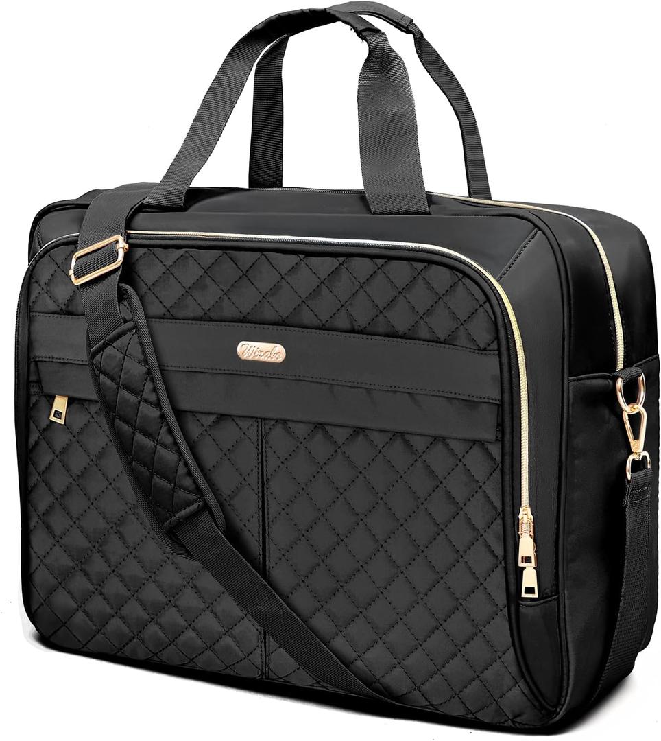 Laptop Bag for Women17 Inch, Briefcase for Women, Large Computer Bag Messenger Bag Work Office Business Travel (Black)