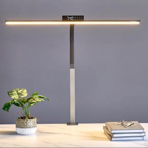 G Keni 3400 Lumen Architect Desk Lamp with Clock for Home Office, 31.5W x 27H, Ultra Bright Auto-Fill Brightness Desk Lamps with Timer, Gooseneck Touch LED Light for Work/Study/Read (Clamp)