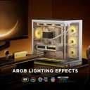 Prism4 Pro X3 120mm ARGB Reverse Case Fans,Infinity Mirror RGB Light Effect 5V 3PIN Motherboard Light Sync 800~1800RPM PWM PC Fan Suitable for Computer Case(Triple Pack White)