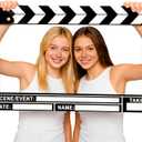 Movie Night Photo Booth Props 22.45x14.18 Inch Movie Theme Photo Booth Fame Prop Selfie Frame Film Clapper Board for Birthday Graduation Festivals Anniversary Wedding Party Supplies