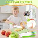 19 Pcs Kids Cooking Sets , Montessori Kitchen Tools for Toddlers, Safe Knife Set for Real Cooking ,Vegetable Crinkle Cutters Serrated Edges Plastic Toddler Knifes , Toddler Toys Set for Real Cooking