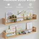 Nursery Floating Shelves for Wall Set of 4, Wooden Nursery Book Shelves, Baby Room Wall Shelves for Nursery Decor, Kids Bookshelf for Bedroom, Girl & Boy Nursery Decor (Wood, 23 Inches)