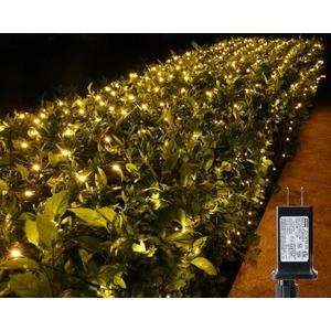 iBaycon 4ft x 6ft Christmas Net Mesh Lights, 8 Modes Timer Connectable Waterproof Christmas Lights for Trees, Bushes, Wedding, Garden, Outdoor Decorations (Warm White, 1PACK)