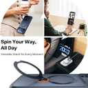 TORRAS 360 Magnetic Stand for iPhone 17 Pro Max Case with Camera Control Button, Fit for MagSafe, Mil-STD Protective Kickstand Case for iPhone 17 Pro Max Phone Case with Stand, Black, Q3 Spin