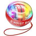 JIN BD Wrist Trainer Ball Auto-Start Wrist Strengthener Gyroscopic Forearm Exerciser Gyro Ball for Strengthen Arms, Fingers, Wrist Bones and Muscles with LED Light, Red
