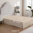 MIYE Pleated Waffle Weave Bed Skirt, Tailored Dust Ruffle 18 Inch Drop Easy Fit, Machine Washable,No Split Corners (Beige, King - 18" Drop)