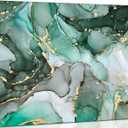 Emerald Green Gold Canvas Wall art Modern Abstract Fluid Marble Geometric Luxury Painting Picture Wall Decor Poster Print Artwork for Living Room Bedroom Bathroom Dining Room Home Decoration