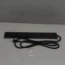 HHSOET Metal 8 Outlet Mountable Power Strip, Wall Mount Outlet Heavy Duty, Wide Spaced Commercial Shop Power Strip with Switch, 15A 125V 1875W, 6 FT SJT 14AWG Power Cord (Black)