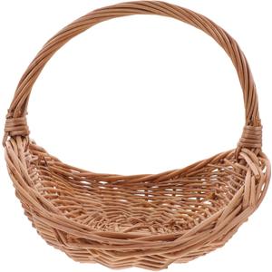 Wicker Rattan Handheld Basket - Farmhouse Rustic Flower Picnic Fruit Basket for Garden Decoration & Home Storage