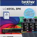 Brother Genuine LC401XL 3PK High Yield 3-Pack Color -Ink -Cartridges Includes 1- -Cartridge Each of Cyan, Magenta and Yellow -Ink.