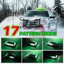 Rechargeable Strobe Light Wireless Battery, High Low Brightness, 17 Flashing Mode, 48pcs Led, Beacon Roof Top Hazard Flash Warning Lights for Vehicles Trucks Snow Plows Postal Mail UTV, White Green