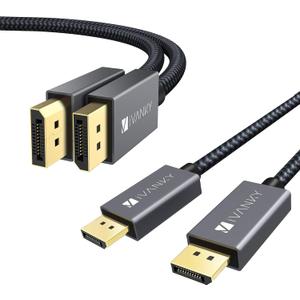 IVANKY 1 x Displayport Cable 6.6ft, 1 x Displayport Cable 10ft, DisplayPort 1.2, 4K@60Hz, 2K@165Hz, 2K@144Hz