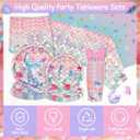 123Pcs Mermaid Birthday Party Decorations Set Mermaid Party Supplies Includes Plates, Napkin, Fork, Cup, Tablecloth, Banner for Baby Shower Ocean Birthday Party Decorations, Serves 24