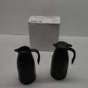 2pcs 70oz Coffee Carafe Airpot Insulated Coffee Urn Stainless Steel Vacuum Thermal Pot Dispenser for Coffee, Hot Water, Tea, Hot Beverage - Keep 12 Hours Hot, 24 Hours Cold (Black)