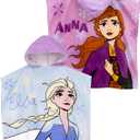 Disney Frozen Towel Poncho | Anna and Elsa Hooded Towel for Girls | One Size Blue