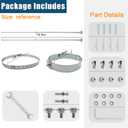Upgraded 6DP-XRB 6" Extended Roof Chimney Bracket Support Kit, Fit for Chimney Stove Pipe from 6" to 13.7" in Diameter, Adjustable Design, Stainless Steel, No Fear of Snowstorms