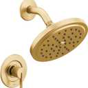 Moen Cia Eco-Performance Rain Shower Faucet Trim Kit with Wide Showerhead and Handle, Posi-Temp Valve Required, T2262EPBG (Brushed Gold)