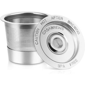CASABREWS CASKF01 Reusable K Cups Coffee Pods for Keurig, Universal Stainless Steel Refillable Reusable K Cup Coffee Filters Compatible with Keurig 1.0 Coffee Machines, Eco-Friendly, BPA-Free