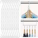 HOUSE DAY White Magic Space Saving Hangers, Premium Smart Hanger Hooks, Sturdy Cascading Hangers with 5 Holes for Heavy Clothes, Closet Organizers and Storage, College Dorm Room Essentials 10 Pack