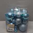 Sea Team 36-Pack Shatterproof Plastic Christmas Ball Ornaments Set, Multi-Size Christmas Baubles, Hanging Decorations for Xmas Tree, Wreath, Garland, (1.57-3.15 Inches, Babyblue)