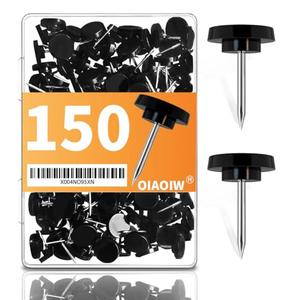 150 PCS Black Flat Push Pins for Wall Thumb Tacks for Walls Flat thumbtacks Push pin for Bulletin Board Shadow Box Display Thumbtack for Cork Board