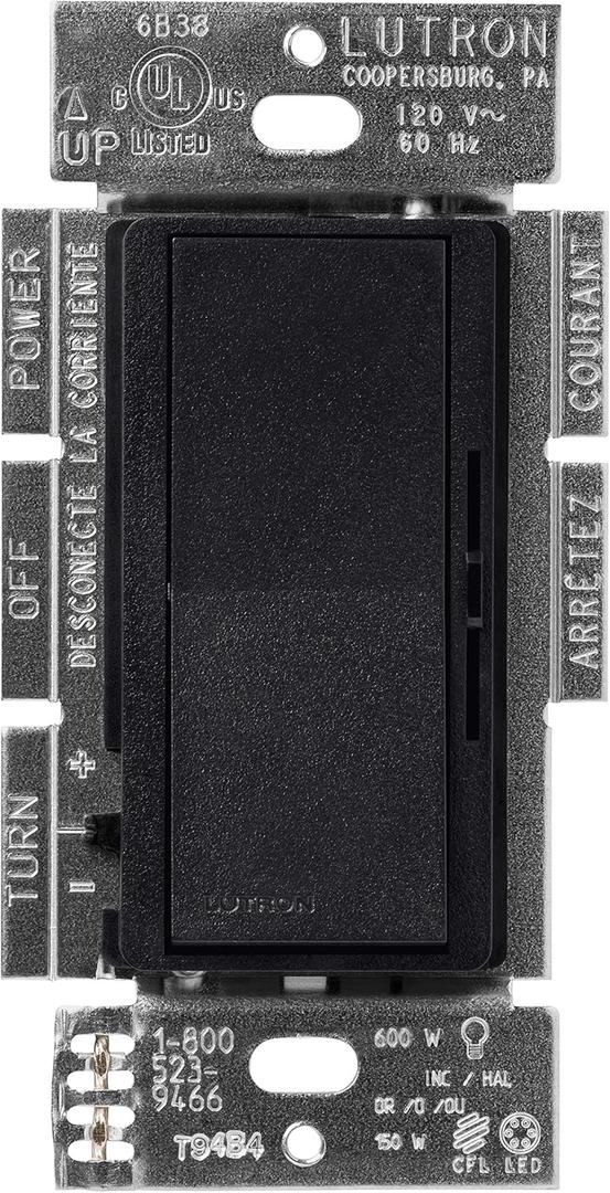 Lutron Diva LED+ Dimmer Switch for Dimmable LED, Halogen and Incandescent Bulbs, 150W/Single-Pole or 3-Way, DVSCCL-153P-MN, Midnight
